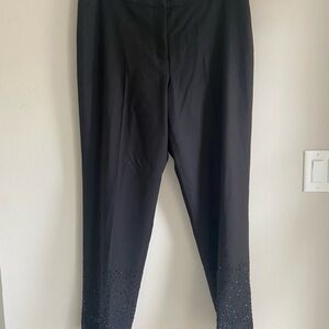 Talbots Black Cropped Pants with Beaded Hem